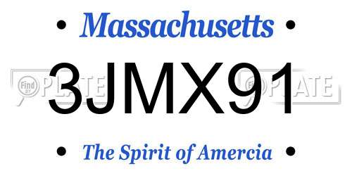 3JMX91 Massachusetts License Plate