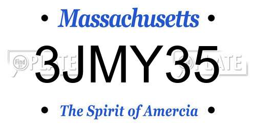 3JMY35 Massachusetts License Plate