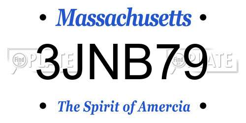 3JNB79 Massachusetts License Plate