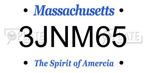 3JNM65 Massachusetts License Plate