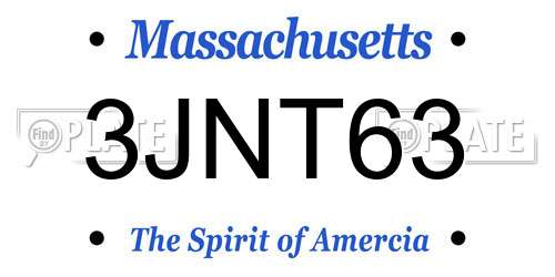 3JNT63 Massachusetts License Plate