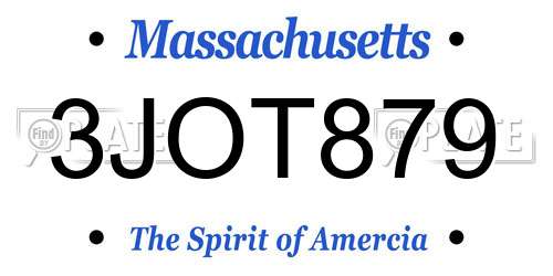 3JOT879 Massachusetts License Plate