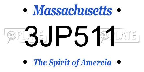 3JP511 Massachusetts License Plate