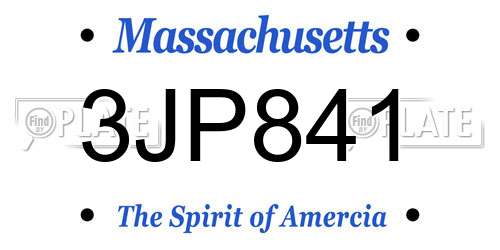 3JP841 Massachusetts License Plate