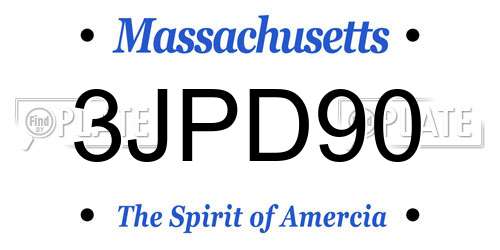 3JPD90 Massachusetts License Plate