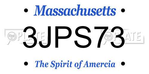 3JPS73 Massachusetts License Plate