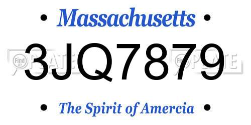 3JQ7879 Massachusetts License Plate