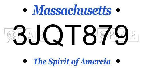 3JQT879 Massachusetts License Plate