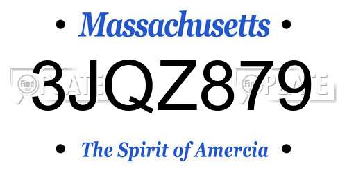 3JQZ879 Massachusetts License Plate