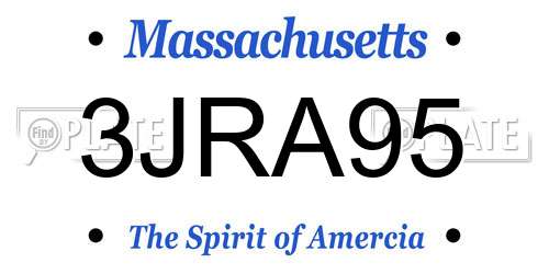 3JRA95 Massachusetts License Plate