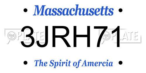 3JRH71 Massachusetts License Plate