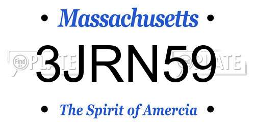 3JRN59 Massachusetts License Plate