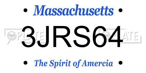 3JRS64 Massachusetts License Plate