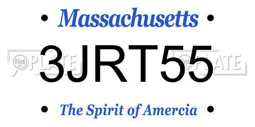 3JRT55 Massachusetts License Plate