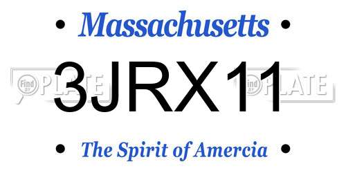 3JRX11 Massachusetts License Plate