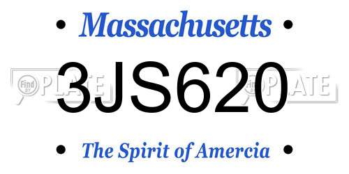 3JS620 Massachusetts License Plate