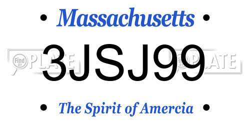 3JSJ99 Massachusetts License Plate