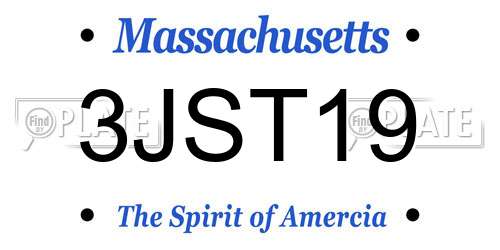 3JST19 Massachusetts License Plate