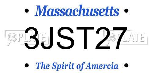 3JST27 Massachusetts License Plate