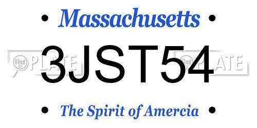 3JST54 Massachusetts License Plate