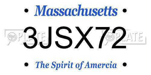3JSX72 Massachusetts License Plate