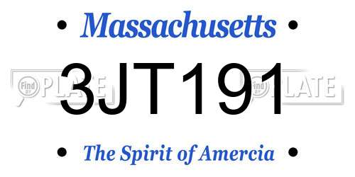 3JT191 Massachusetts License Plate