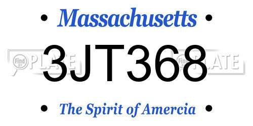 3JT368 Massachusetts License Plate