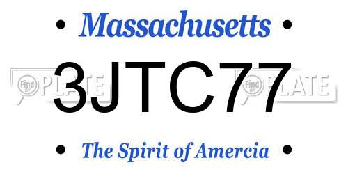 3JTC77 Massachusetts License Plate