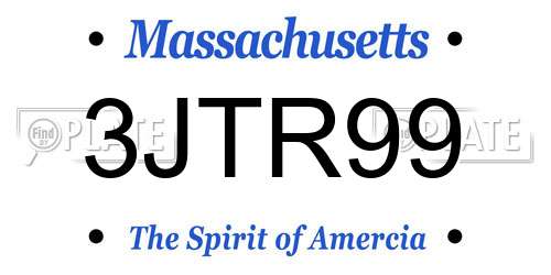 3JTR99 Massachusetts License Plate
