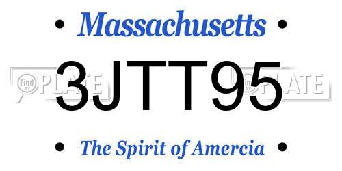 3JTT95 Massachusetts License Plate