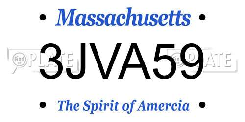 3JVA59 Massachusetts License Plate