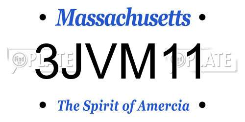 3JVM11 Massachusetts License Plate