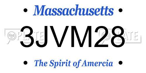 3JVM28 Massachusetts License Plate