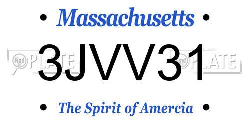 3JVV31 Massachusetts License Plate