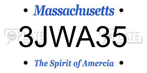 3JWA35 Massachusetts License Plate