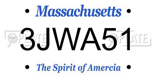 3JWA51 Massachusetts License Plate