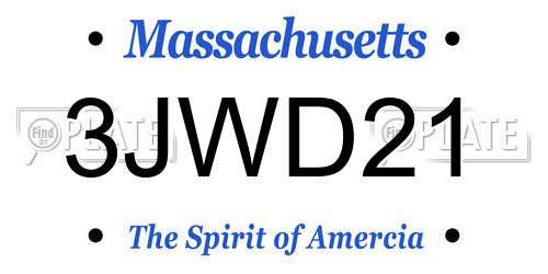 3JWD21 Massachusetts License Plate