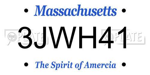 3JWH41 Massachusetts License Plate