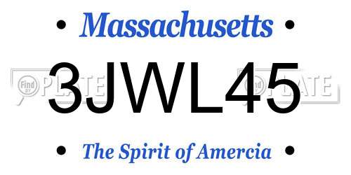3JWL45 Massachusetts License Plate
