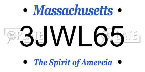 3JWL65 Massachusetts License Plate