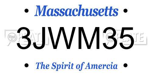 3JWM35 Massachusetts License Plate