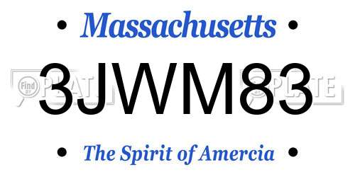 3JWM83 Massachusetts License Plate