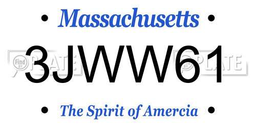3JWW61 Massachusetts License Plate