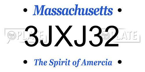 3JXJ32 Massachusetts License Plate