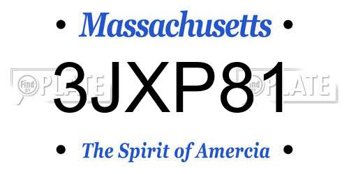 3JXP81 Massachusetts License Plate