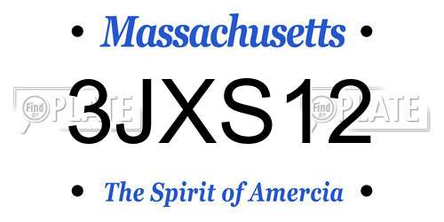 3JXS12 Massachusetts License Plate