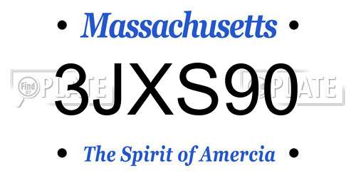 3JXS90 Massachusetts License Plate