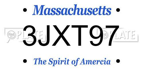 3JXT97 Massachusetts License Plate