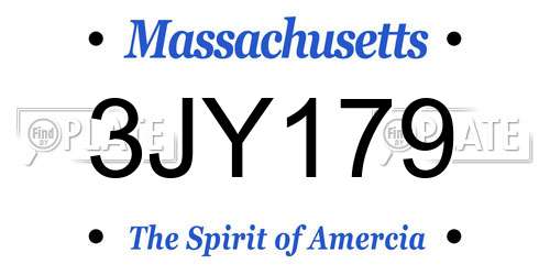 3JY179 Massachusetts License Plate