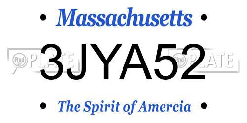 3JYA52 Massachusetts License Plate